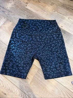 ZYIA Black Leopard Print Bike Shorts (XL)